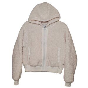 Hollister Cream Sherpa Teddy Full-Zip Hoodie Jacket Small Streetwear Gorpcore